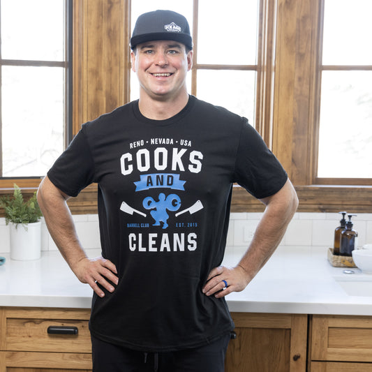 Cooks & Cleans Barbell Club Men's T-Shirt